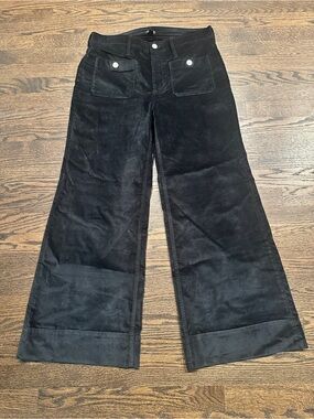 J. Crew Black Wide-Leg Velvet Sailor Trouser Pants